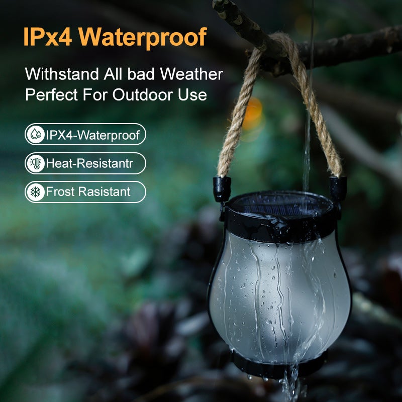 BH New Solar-Powered Twine Flame Light - Hanging Outdoor Camping Lamp, Rechargeable Garden Decorative Multi-Functional Lighting - Image 3