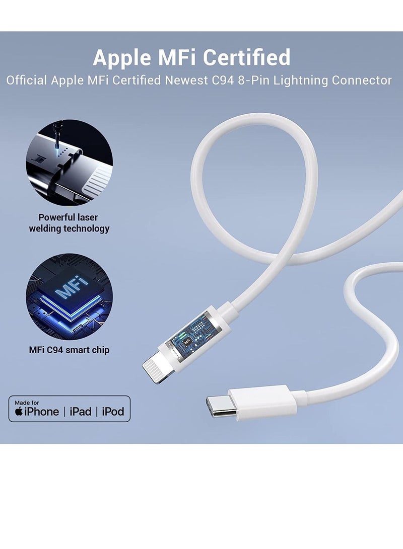 iPhone 13 Fast Charge Cable - Quntis 3Pack 6FT MFi Certified USB-C to Lightning Cable -USB C iPhone Charger - Image 2