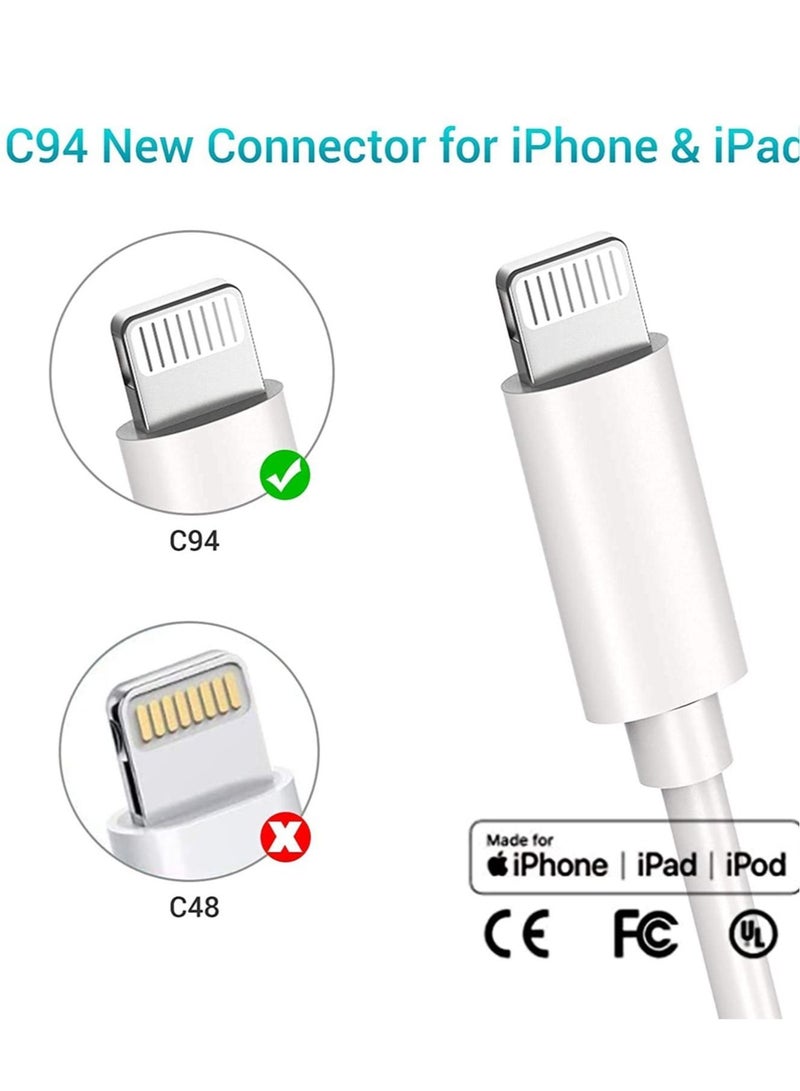 iPhone 13 Fast Charge Cable - Quntis 3Pack 6FT MFi Certified USB-C to Lightning Cable -USB C iPhone Charger - Image 4