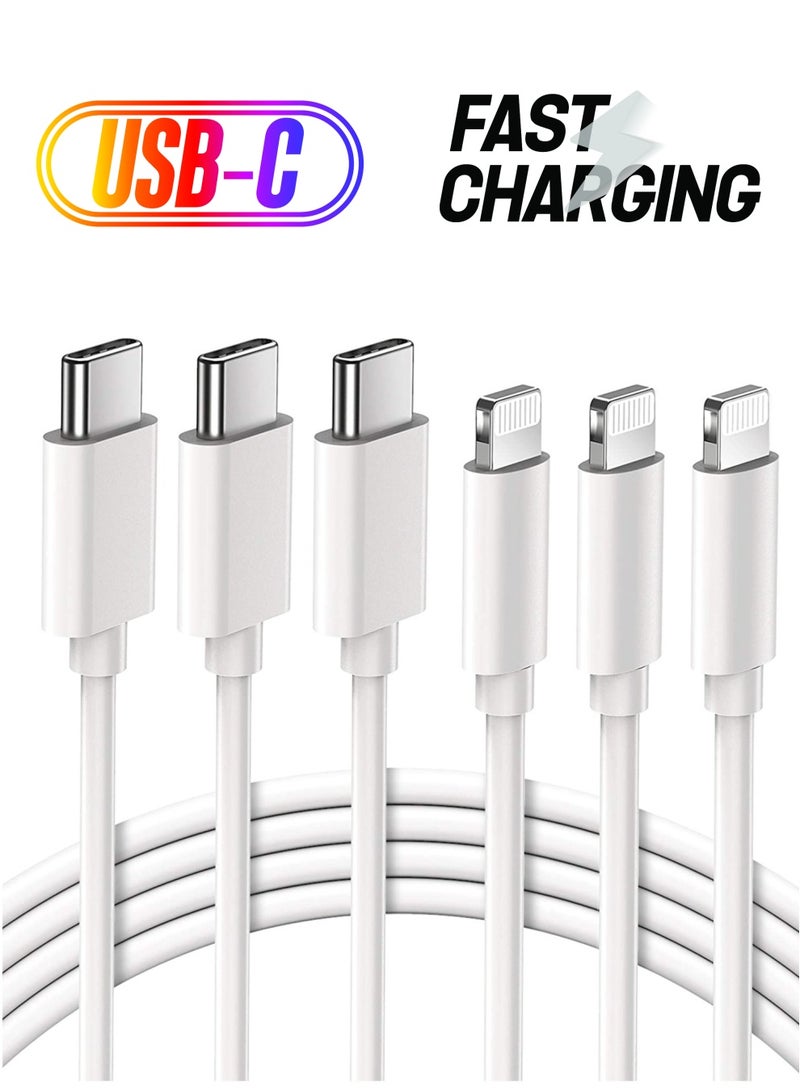 iPhone 13 Fast Charge Cable - Quntis 3Pack 6FT MFi Certified USB-C to Lightning Cable -USB C iPhone Charger - Image 1