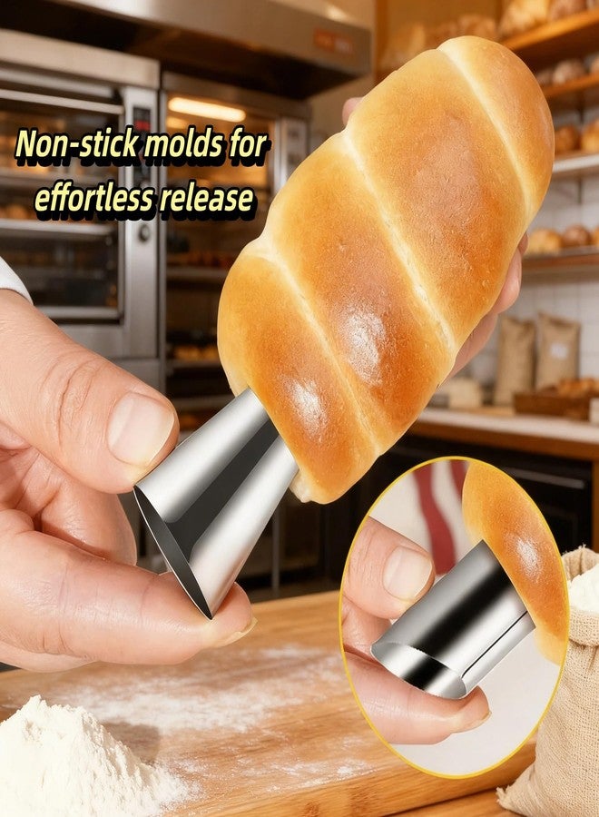 ZENSEWEN 21Pcs Stainless Steel Conical Cream Horn Molds, Non-Stick Cream Horn Molds, 5 inch Large Size Cannoli Tubes Kit Pack of Baking Cones Pastry Roll Horn Croissant Mold with Brush - Image 3