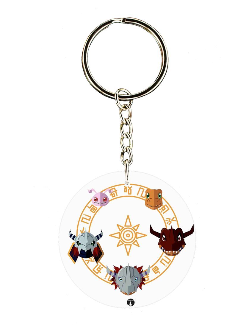 RKN Double Side Anime Digimon Printed Keychain