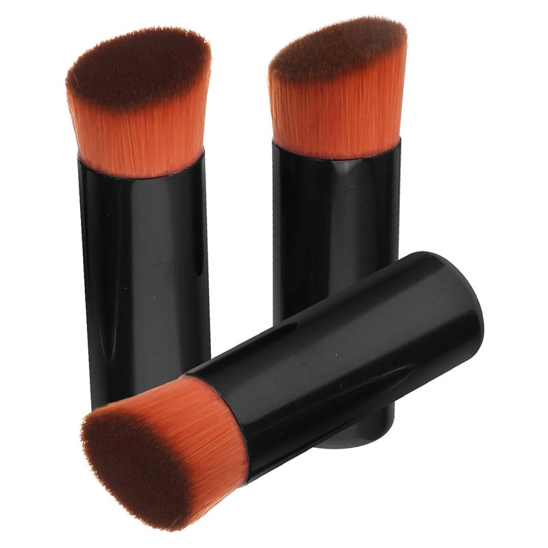 LABRIMP 3pcs Foundation Brushes Set Black Soft Bristles Blending Concealer Makeup Tools Portable Face Cosmetic Brush for Women - Image 1