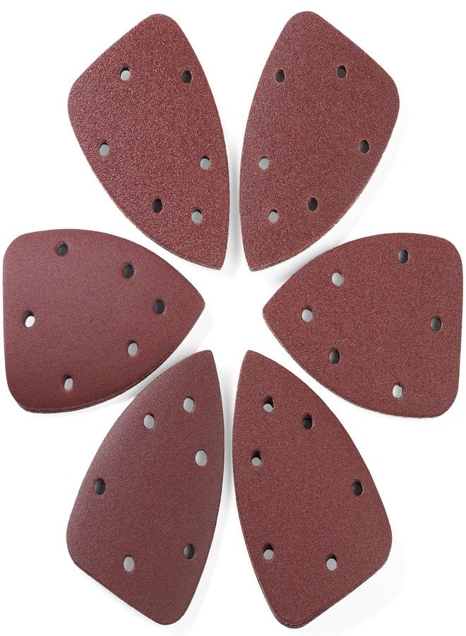 Shawya 36 PCS Mouse Sander Sandpapers 6 Hole Mouse Sand Paper Detail Sander Sanding Disc Mouse Sander Pads Hook and Loop Triangle Sandpaper (60/80/100/120/180/240) -6 PCS for Each Grit - Image 1