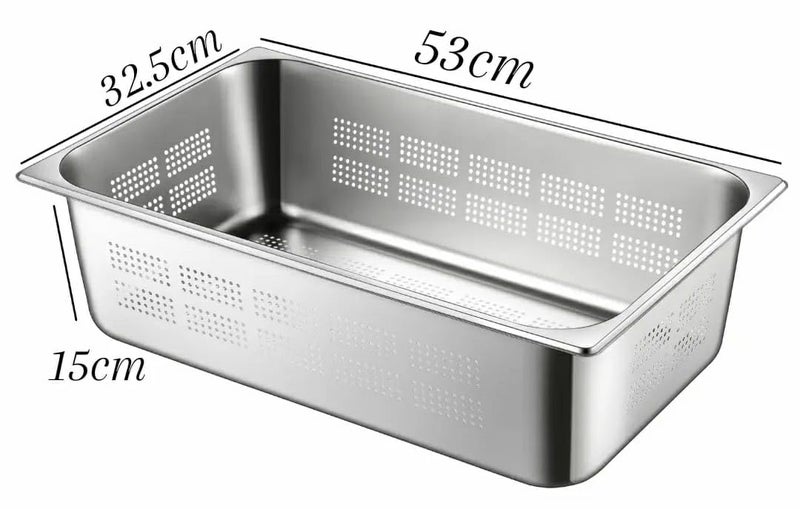 Shoppers Hub PNQ Perforated SS 11 GN PAN 530 x 325cm for Ideal Heavy Duty Use in Hotels Caterings Buffets Restaurants and Other Commercial Places PAN Depth Size 150cm  - Image 2