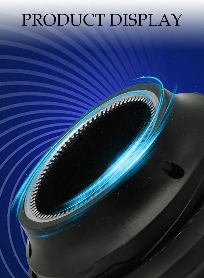 DUNISO مقص شعر آلي بالكامل للرجال في المنزل، ماكينة حلاقة شعر دائرية مقاومة للماء، ماكينة حلاقة شعر دائرية سريعة، مقص شعر آلي دائري، مقص شعر سريع دوار، قابل لإعادة الشحن مع شاشة LED - Image 3