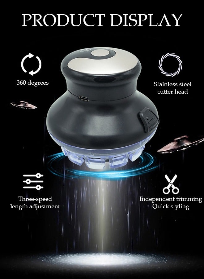 DUNISO مقص شعر آلي بالكامل للرجال في المنزل، ماكينة حلاقة شعر دائرية مقاومة للماء، ماكينة حلاقة شعر دائرية سريعة، مقص شعر آلي دائري، مقص شعر سريع دوار، قابل لإعادة الشحن مع شاشة LED - Image 5