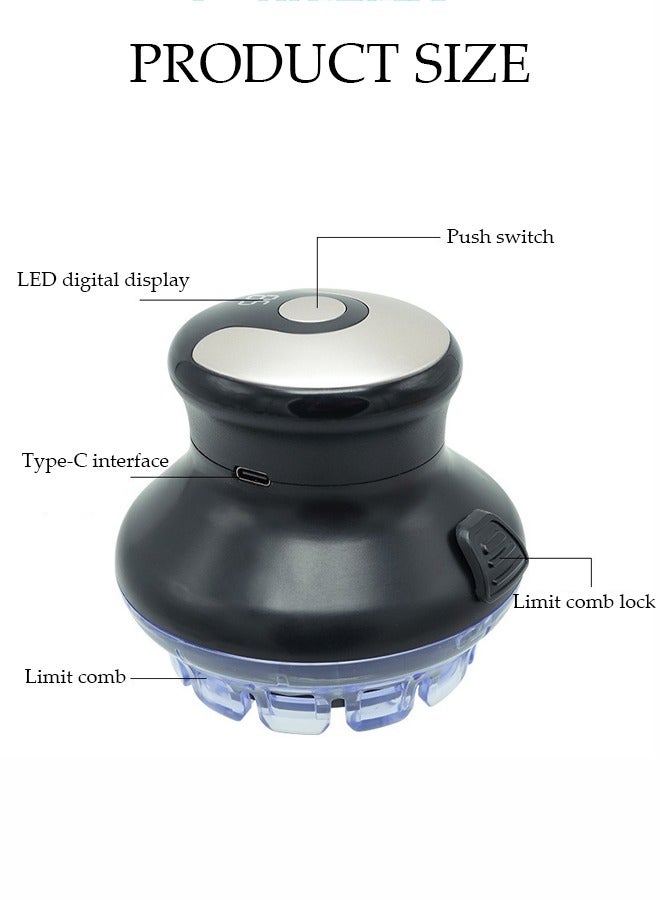 DUNISO مقص شعر آلي بالكامل للرجال في المنزل، ماكينة حلاقة شعر دائرية مقاومة للماء، ماكينة حلاقة شعر دائرية سريعة، مقص شعر آلي دائري، مقص شعر سريع دوار، قابل لإعادة الشحن مع شاشة LED - Image 2