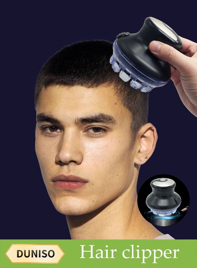 DUNISO مقص شعر آلي بالكامل للرجال في المنزل، ماكينة حلاقة شعر دائرية مقاومة للماء، ماكينة حلاقة شعر دائرية سريعة، مقص شعر آلي دائري، مقص شعر سريع دوار، قابل لإعادة الشحن مع شاشة LED - Image 1