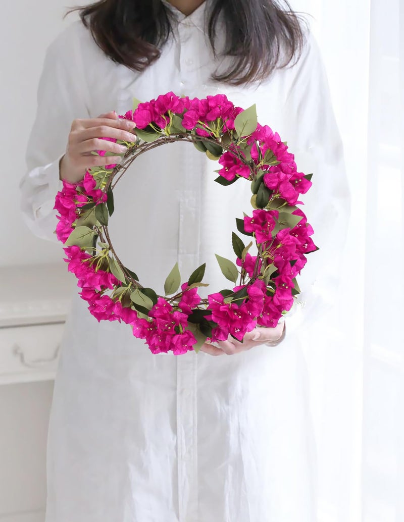 ICBOX 10PCS Artificial Flowers Bougainvillea Vines 29.50" Silk Bougainvillea Branches Deep Pink Faux Bougainvillea Long Stem Fake Flowers for Home Garden DIY Decor Wedding Centerpieces (Deep Pink) - Image 5