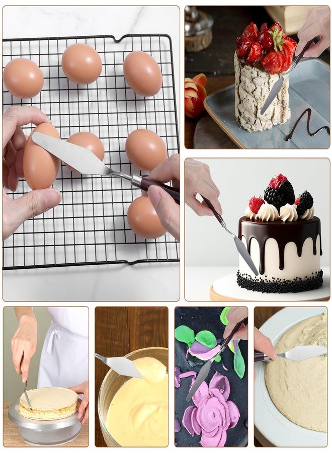 Nogeqi 5PCS Cake Cream Spatula, Stainless Steel Icing Frosting Spatula for Cake Decorating, Art Painting Baking Pastry Tool for Fondant Chocolate Cream Toner - Image 4
