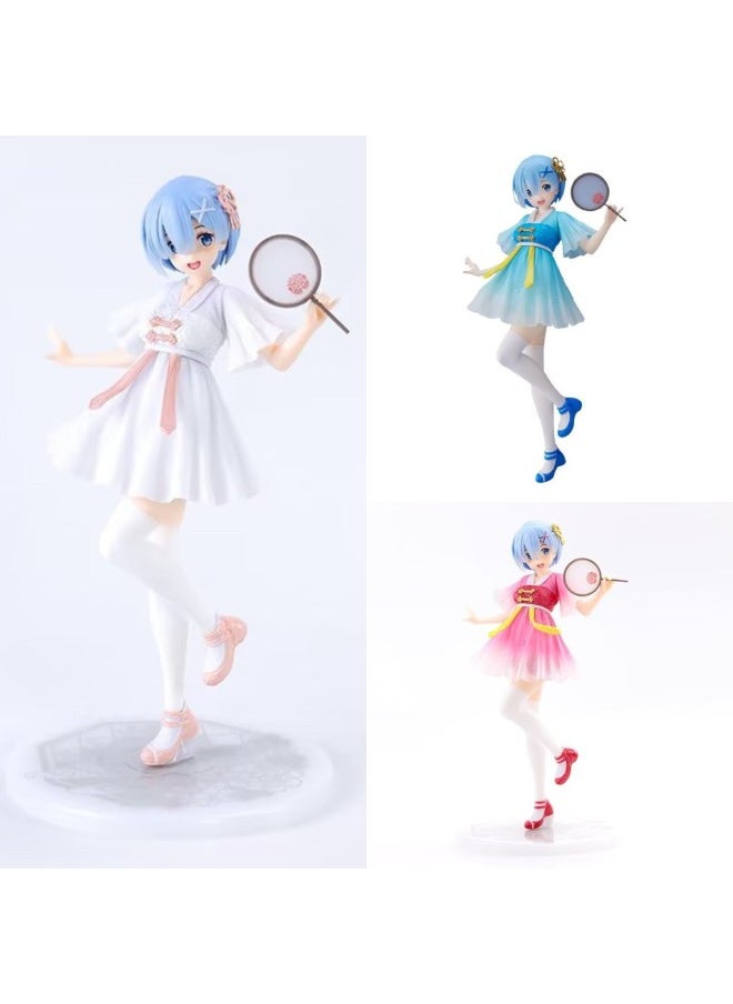 Generic - Life In A Different World From Scratch. Three-color National Style Chinese Clothing Rem Doll Ornaments Boxed Hand-made Model-Color:Red - Image 1