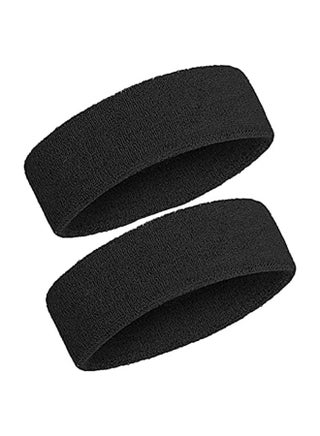 2 Pieces Sweatband for Unisex Adult Headbands Moisture Wicking Athletic Terry Cloth Sweat-Wicking Sport Elastic Headband (Black) - pzsku/Z57053AC9741226A36881Z/45/_/1707953924/31f5e4de-5266-4e74-99f1-69d0e75c685c