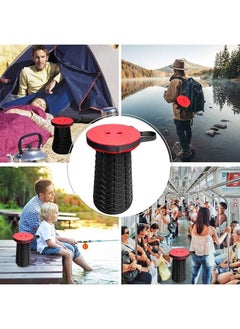 Arabest Portable Retractable Folding Stool,Telescoping Foldable Camping Stool,Load Capacity 400lbs,Height Adjustable for Outdoor Fishing Hiking Gardening Travel BBQ (Red)  - Image 5