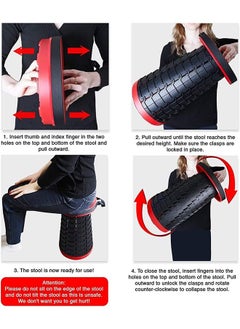 Arabest Portable Retractable Folding Stool,Telescoping Foldable Camping Stool,Load Capacity 400lbs,Height Adjustable for Outdoor Fishing Hiking Gardening Travel BBQ (Red)  - Image 2
