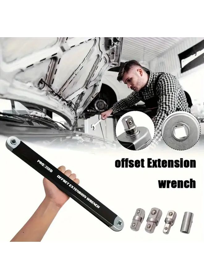 Black Heavy Duty Extended Ratcheting Wrench Professional Automotive Tool - Image 5
