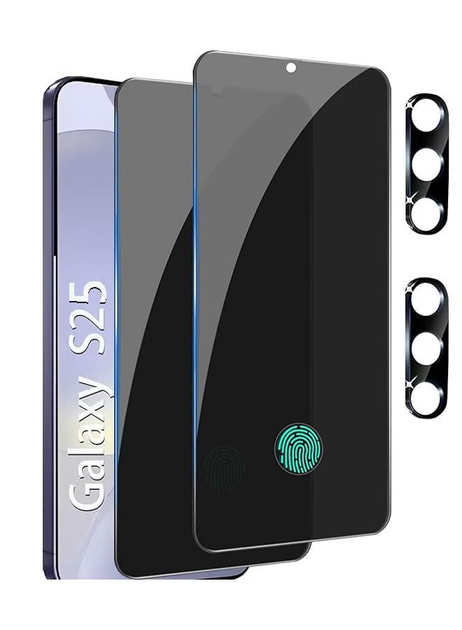 SNBFA 2+2 Pack Samsung Galaxy S25 Privacy Screen Protector,2 Pack Privacy Tempered Film with 2 Pack Camera Lens Tempered Glass, High Clarity,Anti-Spy Protection for Samsung S25 5G Screen Protector - Image 1