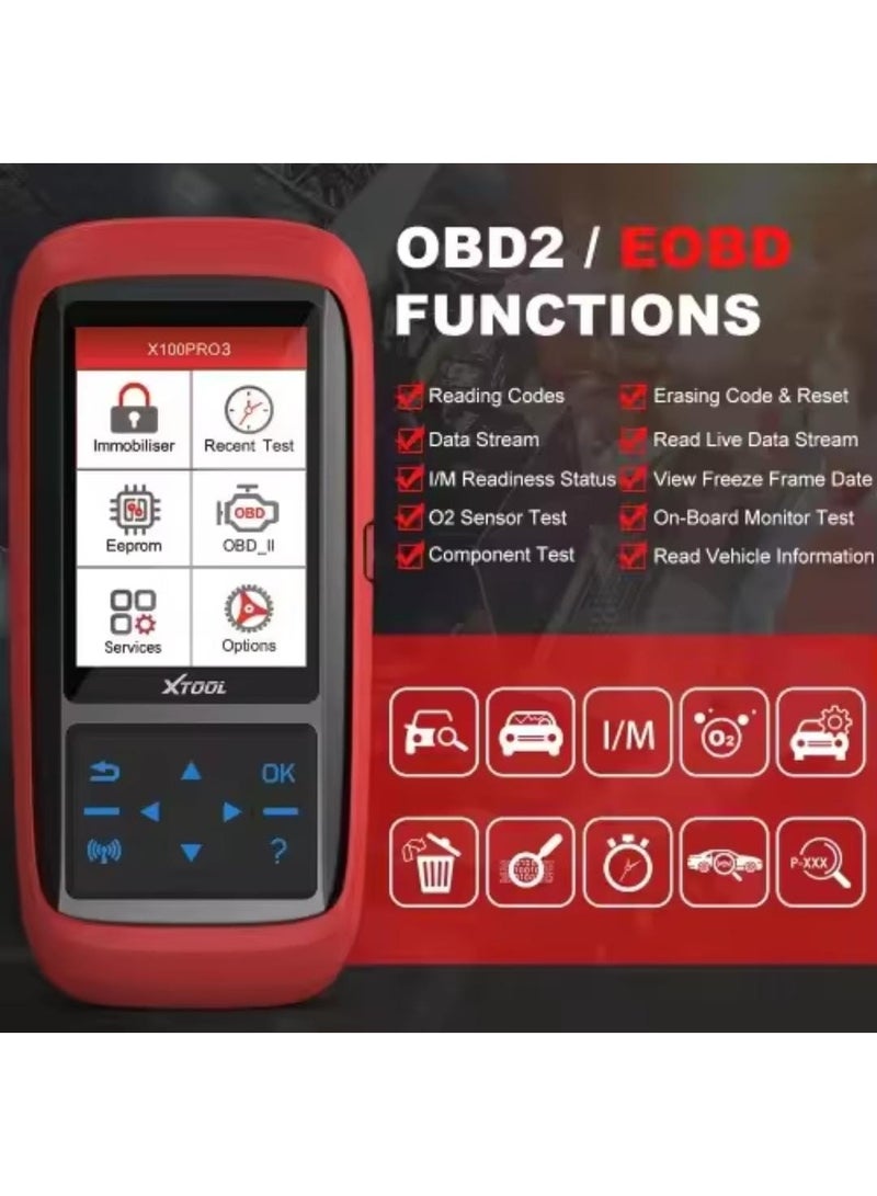 XTOOL X100PRO3 Auto OBD2 Scanner Key Programmer Car Code Reader Diagnostic Tool - Image 3