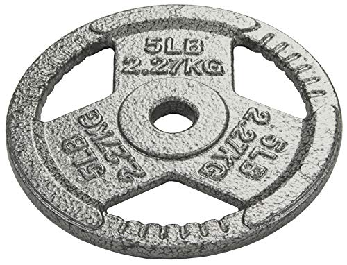 Fitvids Cast Iron Plate Weight Plate for Strength Training and Weightlifting, 1-Inch Center, 5LB (Set of 4) - Image 2
