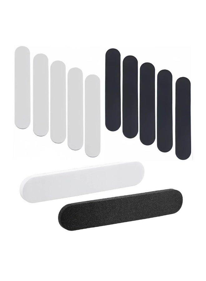 10 Pcs Hat Size Reducer, Foam Reducing Tape Self Adhesive Sweat Breathable, Hat Adjuster Band for Cloche hat, Baseball Cap, Peaked Cap(110 * 20 * 5mm, Black and White)  - Image 1