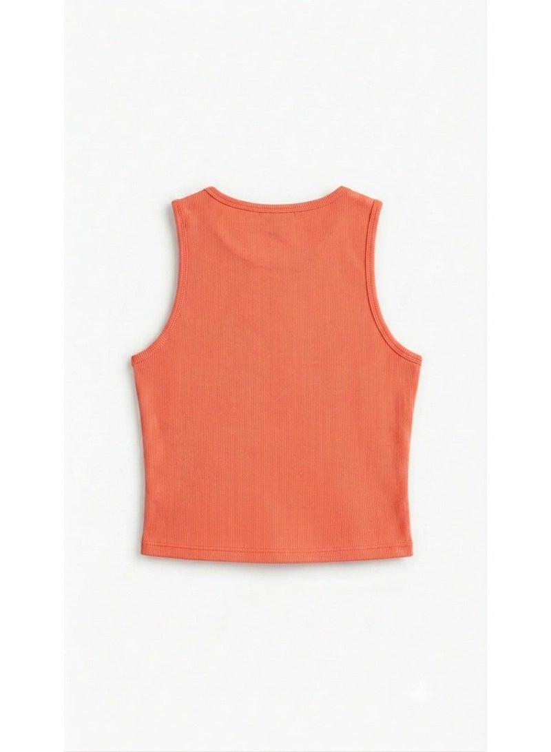 Women's Basic Cotton Rib Crop Top – Sleeveless Everyday Essential – One Size - Image 2