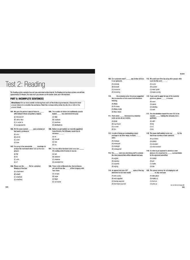 Practice Tests for the TOEIC Test