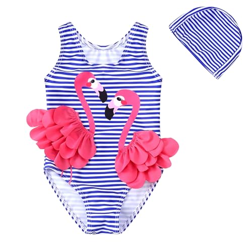 Kimjun Baby Girls One Piece Swimsuit Swimwear Toddler Kid Flamingo Bikini Bathing Suit Sunsuit Rash Guard Navy 80 - Image 1