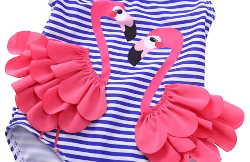 Kimjun Baby Girls One Piece Swimsuit Swimwear Toddler Kid Flamingo Bikini Bathing Suit Sunsuit Rash Guard Navy 80 - Image 4