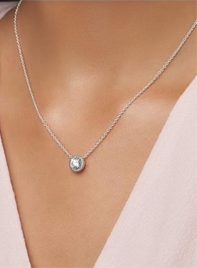 تشوميل قلادة فضية دائرية من حجر البريق الأبدي للنساء - Image 2