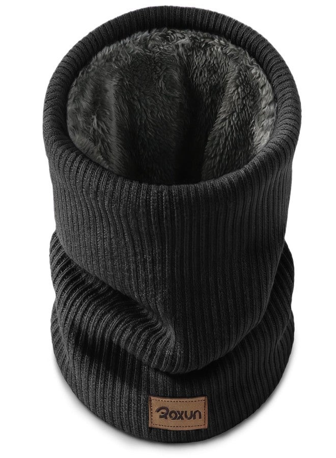 ROXUN Winter Neck Gaiter, Neck Warmer Cover Ski Gaiters for Men/Women Fleece Thick Elegant Stylish Black - Image 1