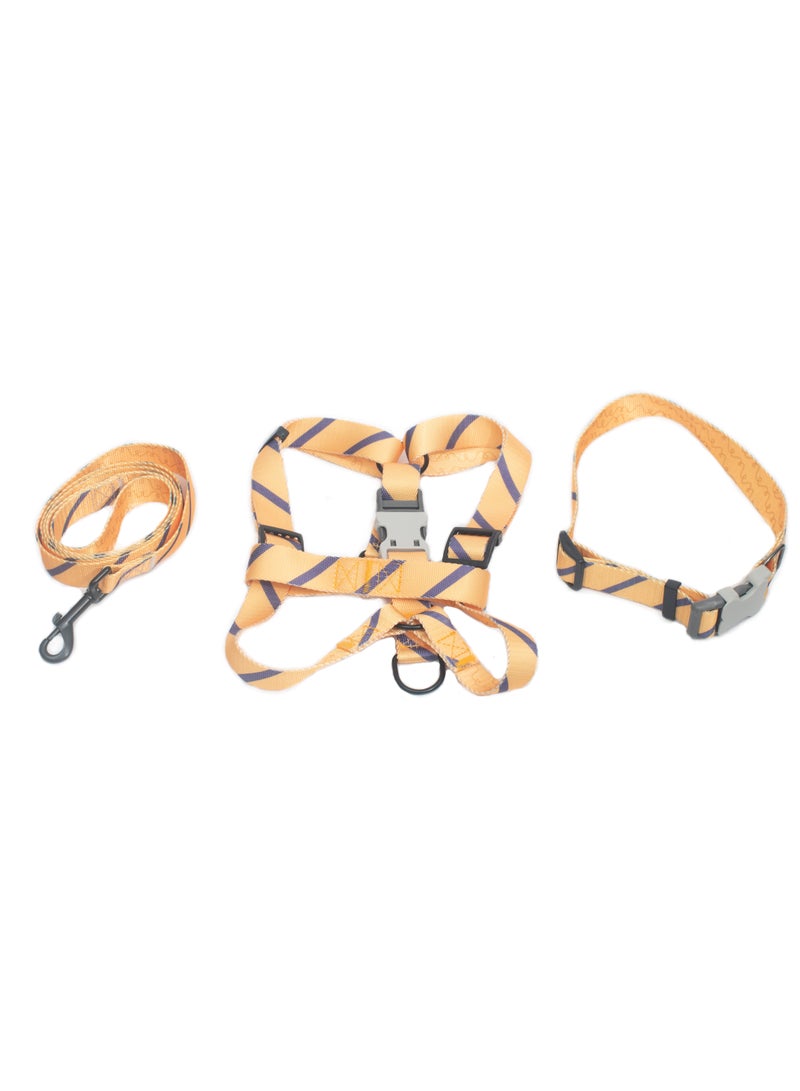 PL - Dog Harness, Collar And Leash Set Medium - Yellow