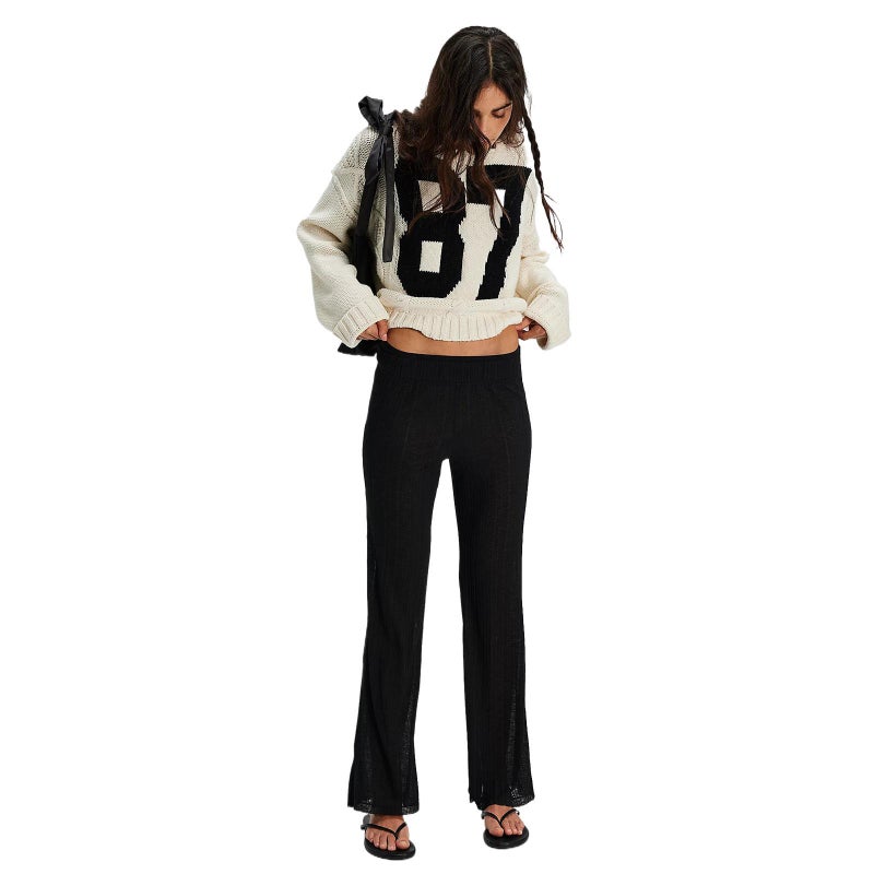 Knitted Pullover Sweater with Digital Contrast Pattern, Loose Fit Long Sleeve - Image 5