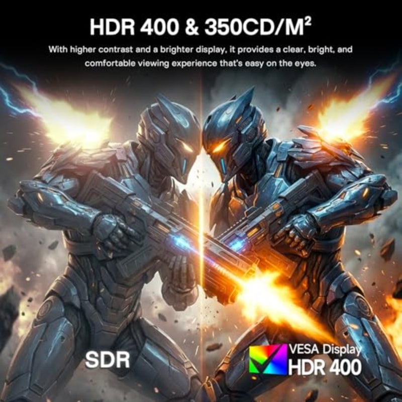 شاشة الألعاب: 27 QHD IPS للألعاب الغامرة، لون أسود، مجموعة ألوان 95 DCI-P3، معدل تحديث 200 هرتز، وقت استجابة 1 مللي ثانية، HDR400، FreeSync Premium، حامل قابل للإمالة - Image 5