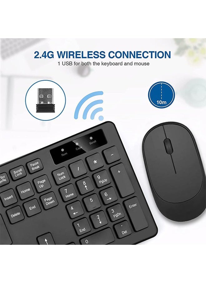 joyzzz - Wireless Keyboard Mouse Combo, RaceGT Energy Saving Ultra-Thin Full Sized Wireless Keyboard and Mouse 3 Level DPI Adjustable Mouse for Computer, Laptop and Desktop. - Image 1