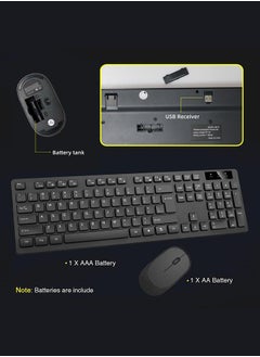 joyzzz Wireless Keyboard Mouse Combo, RaceGT Energy Saving Ultra-Thin Full Sized Wireless Keyboard and Mouse 3 Level DPI Adjustable Mouse for Computer, Laptop and Desktop.  - Image 5