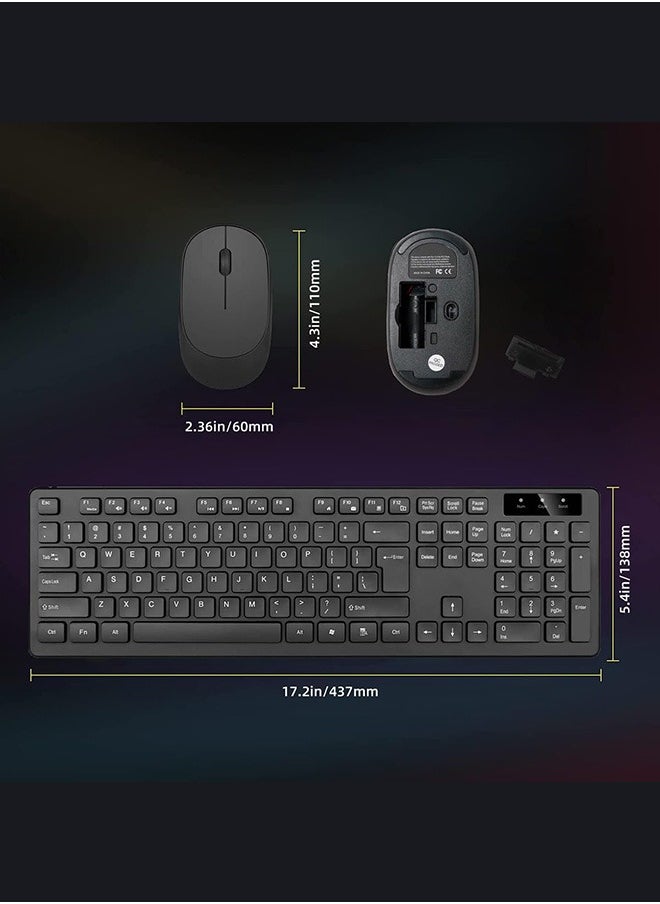 joyzzz - Wireless Keyboard Mouse Combo, RaceGT Energy Saving Ultra-Thin Full Sized Wireless Keyboard and Mouse 3 Level DPI Adjustable Mouse for Computer, Laptop and Desktop. - Image 1