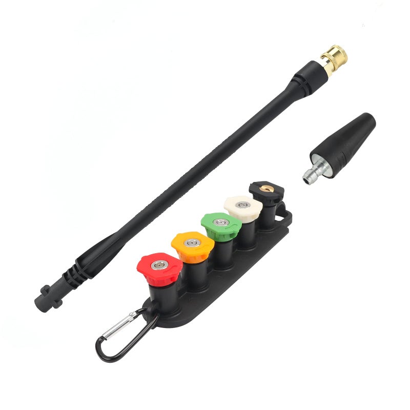 BEAR FORCE Pressure Washer Replacement Spray Wand with Turbo Nozzleand 5 Spray Tips and Belt Clip Nozzle Holder Compatible withKarcher K1 K2 K3 K4 K5 K6 K7 Power Washers - Image 2