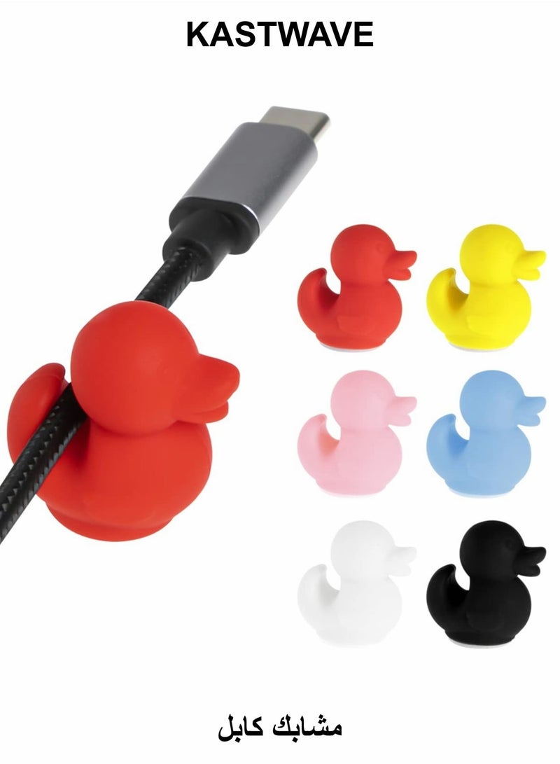 KASTWAVE Cable Clips, 6 Pcs Self-Adhesive Colorful Earphone Charge Cords Organizer - Image 1