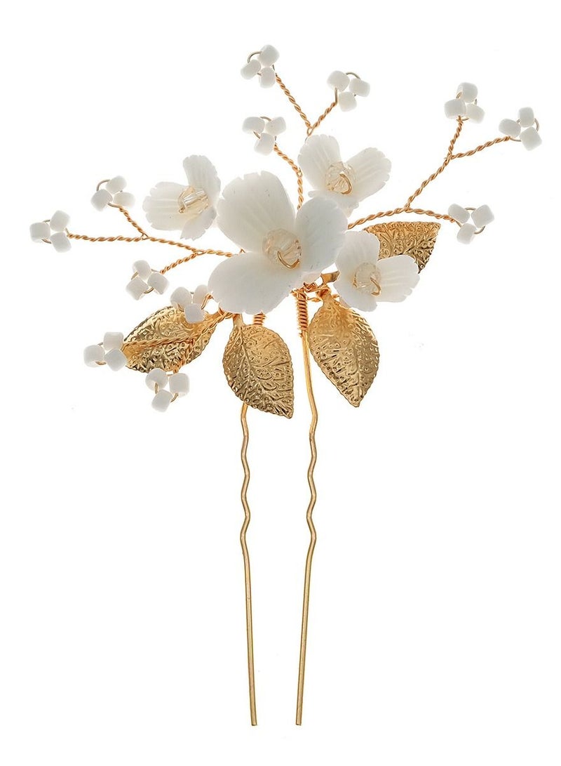 Loquat Bridal Hair Accessories Wedding Dress Head Comb Niche Design Sense Simple Senior Sense Zircon Flowers  - Image 1