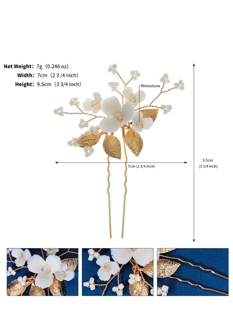 Loquat Bridal Hair Accessories Wedding Dress Head Comb Niche Design Sense Simple Senior Sense Zircon Flowers  - Image 2