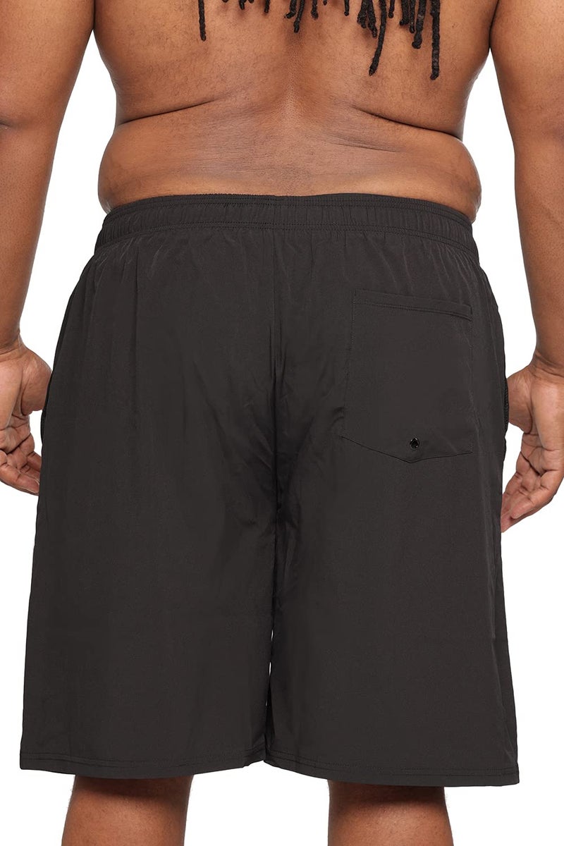 HOdo Mens Big and Tall Swim Trunks 11 inch with Mesh Liner Bathing Suits Swim Shorts for Men Plus Size 2X-7X Black 4XL - Image 4