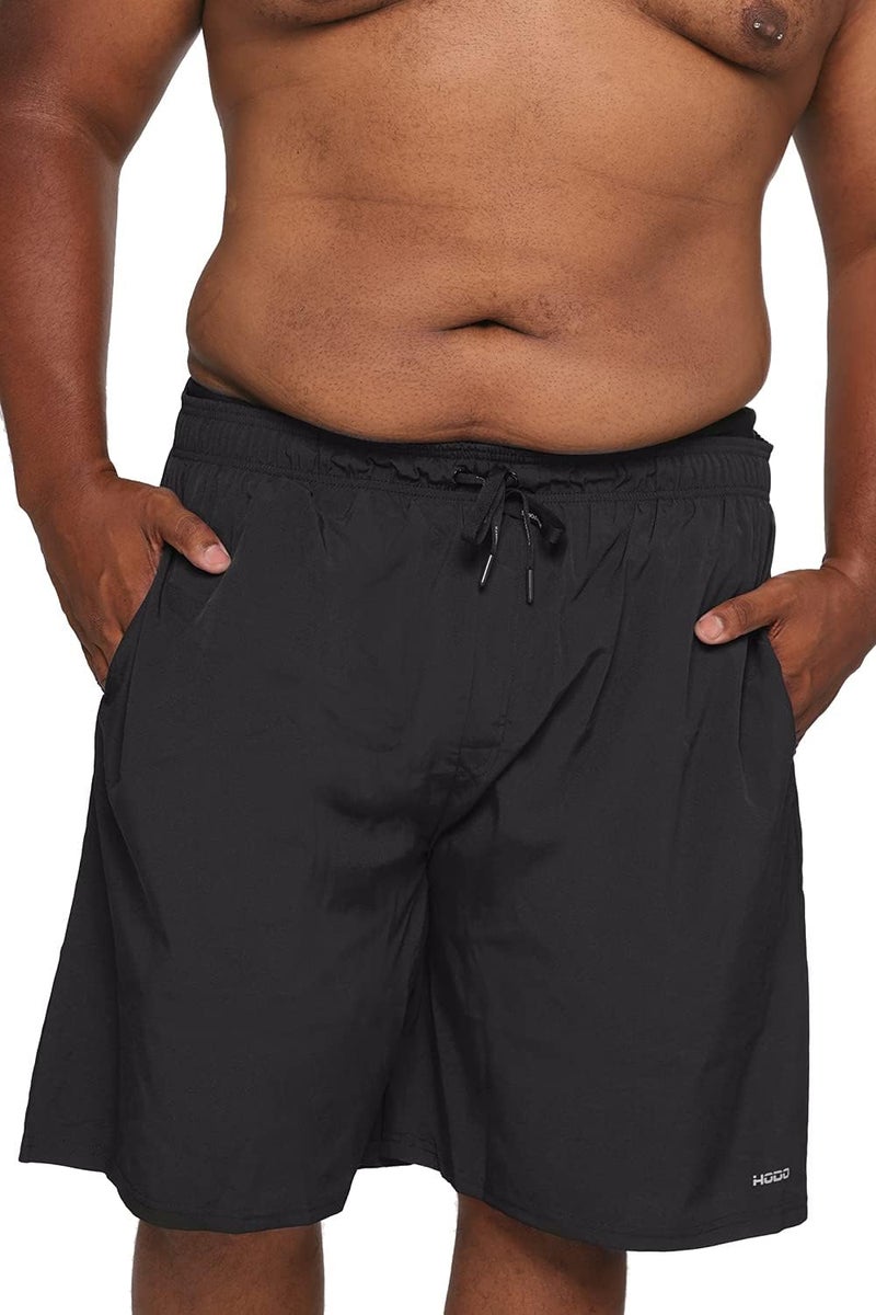 HOdo Mens Big and Tall Swim Trunks 11 inch with Mesh Liner Bathing Suits Swim Shorts for Men Plus Size 2X-7X Black 4XL - Image 1