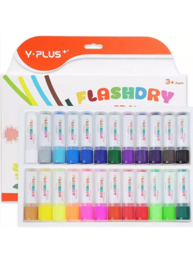 Y-Plus Fast-Drying Wax Gel Marker Pen Set, 24 Colors 