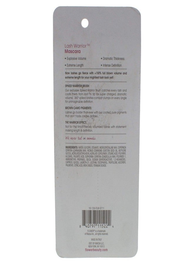 FLOWER BEAUTY Lash Warrior Mascara Volumizing Lashes Length Definition No Clumping, Fierce Brown, 0.35 Ounce - Image 2