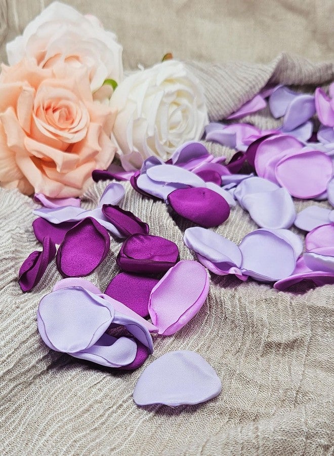 ZOOYOO 200Pcs Silk Rose Flower Petals For Valentaine's Day,Wedding Flower Gril Basket,Aisle Scatter,Table Centerpieces,Romantic Night Decoration,3.5cm Each(Purple Series） - Image 2