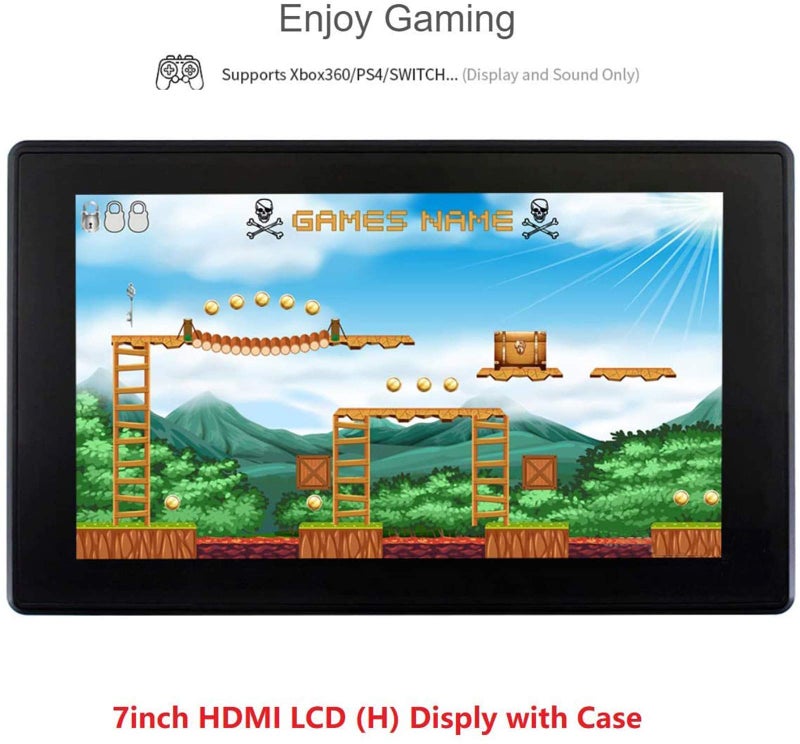 Ingcool Ingcool 7inch HDMI LCD with Case for Raspberry Pi Capacitive Touchscreen 1024×600 IPS Display Screen Monitor Compatible with Raspberry Pi 4B/3B+/3B/Zero/Jetson Nano Support Windows 10/8.1/8/7  - Image 5