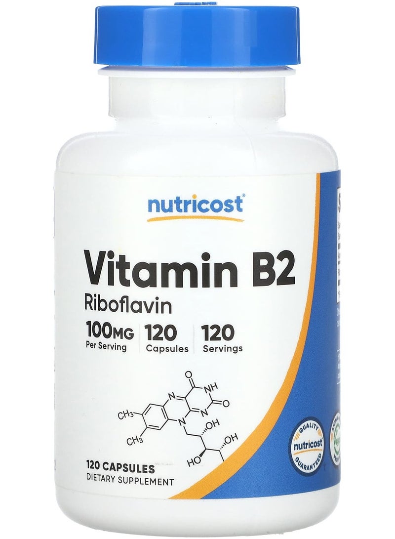 Nutricost Vitamin B2, 100 mg, 120 Capsules