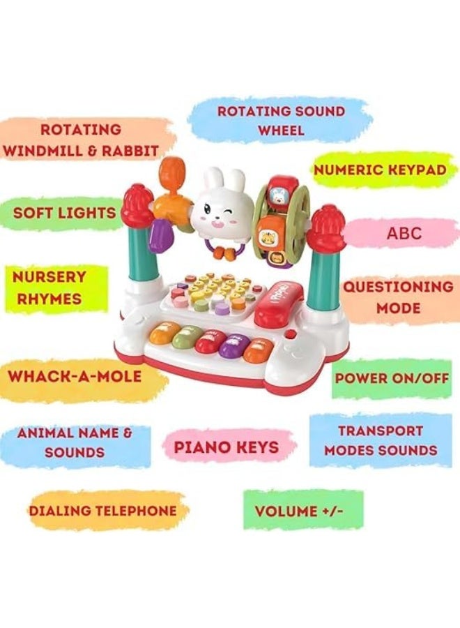 Toddler Musical Toys, i Toys for 1 Year Old, Early Development Fine Motor Skills, Piano Animal Vehicle Whack-A-Mole Telephone Learning Educational Sensory Toy for 1 2 3 4 Year - Image 2