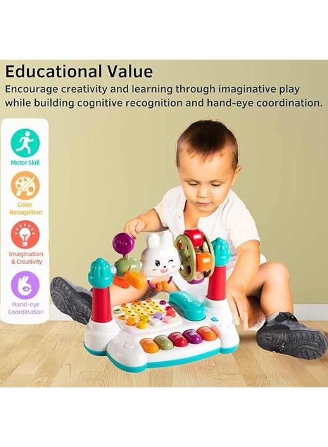 Toddler Musical Toys, i Toys for 1 Year Old, Early Development Fine Motor Skills, Piano Animal Vehicle Whack-A-Mole Telephone Learning Educational Sensory Toy for 1 2 3 4 Year - Image 3