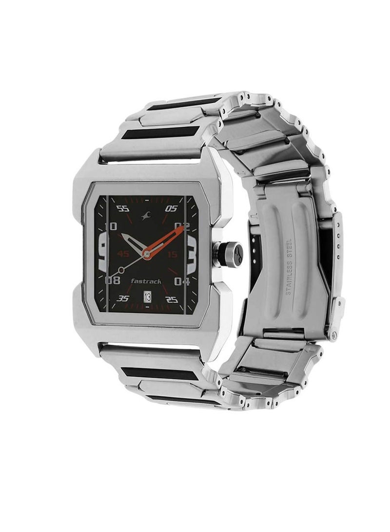 fastrack Fastrack Quartz Analog Black Dial Stainless Steel Strap Watch for Guys - Image 2